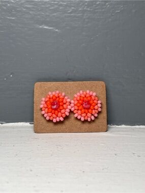 Huichol Beaded Stud Earrings
